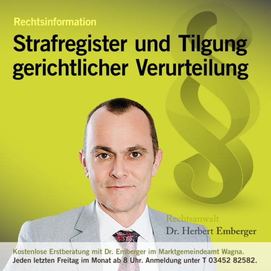 Rechtsinformation: Strafregister und Tilgung gerichtlicher Verurteilung